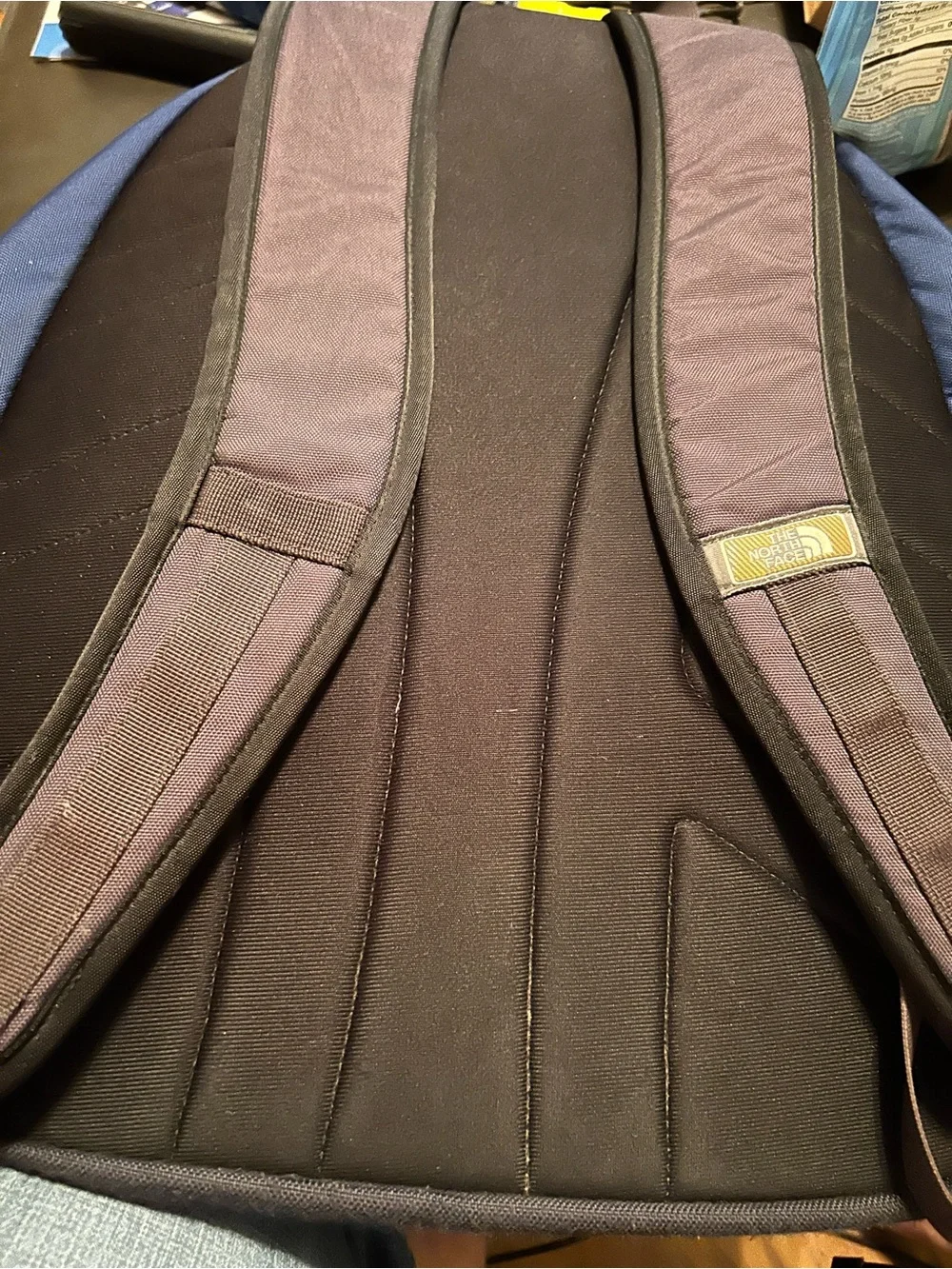The North Face Vault Backpack — Navy, Gray, and Black
